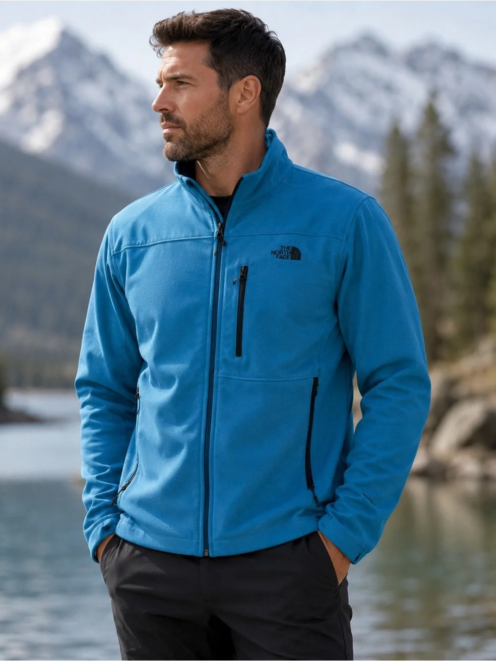 The North Face Men’s Bright Blue Full-Zip Performance Fleece Jacket
